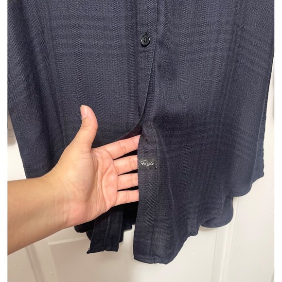 Rails Plaid Charcoal Button Down Shirt Dress size M - Picture 7 of 12